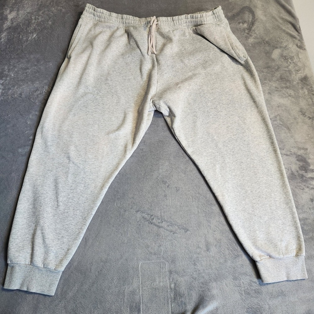 SKIMS Mens Fleece Tapered Jogger Light Heather Grey Fleece Pants 3X Flaw Cozy
